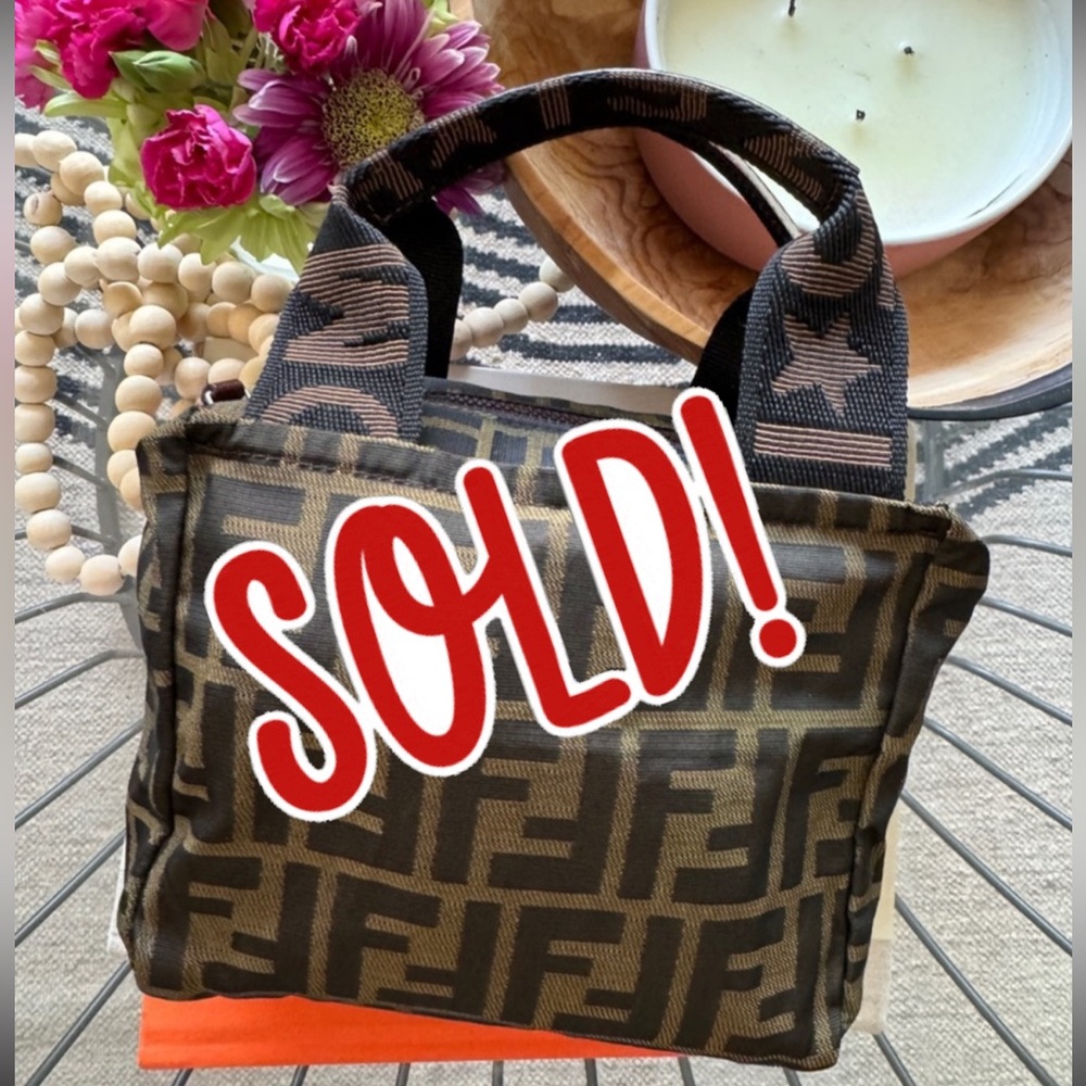 FENDI Roma Zucca Vintage Brown Mini Bag with Top Handles. Excellent condition.